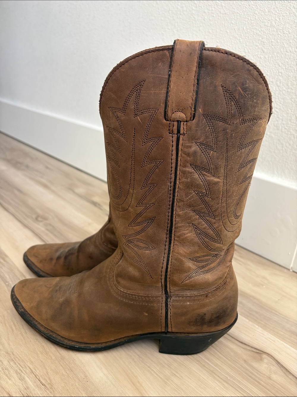 Durango Brown Leather Boot Sole with Embossed Logo